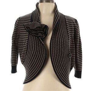 Sonia Rykiel Striped Black and Brown Women's Cardigan Size 42